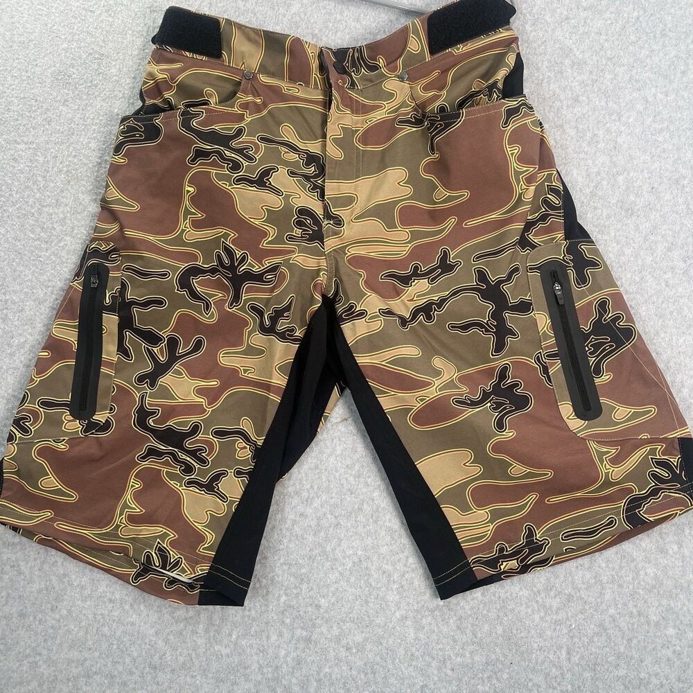 ZOIC ETHER CAMO Mountain Bike Short no Liner green brown Medium 12"